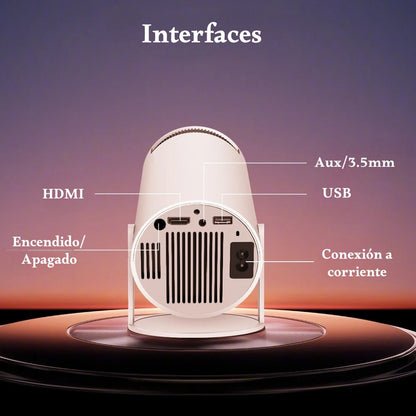 Proyector Smart Cine Wifi Bluetooth HDMI Altavoz 1080p